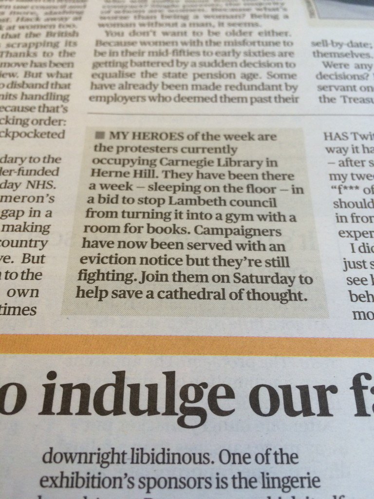 DrSianF's tweet photo. Heroes of the week indeed! Saw this in the paper today. Brilliant. #carnegieoccupation #savetheten https://t.co/M1XUHBYWLC
