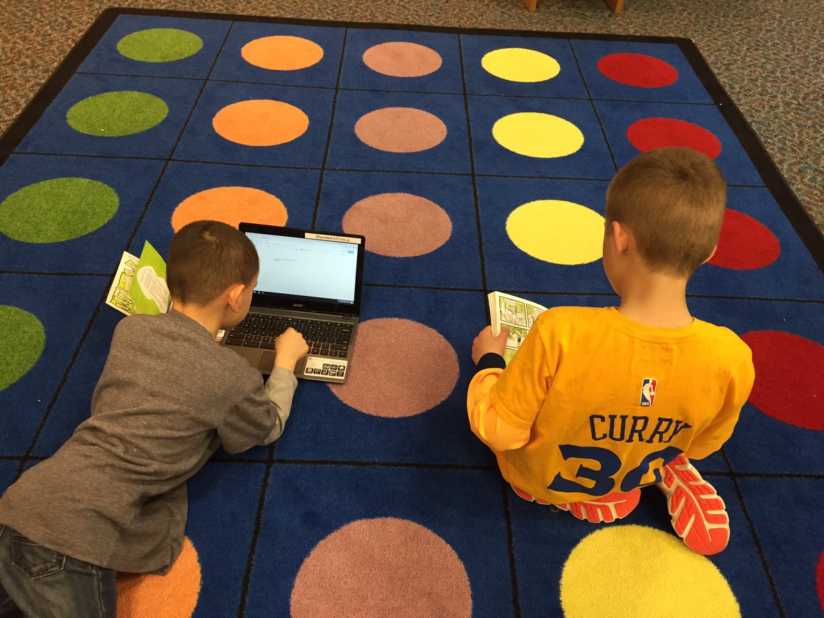 librarycaram's tweet photo. #firstgrademakers making a book dedicated to me! And @lrugato! #amazing #writing #honored https://t.co/sNtWgBNIxE