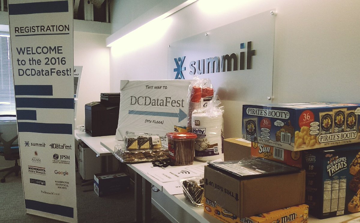 DCDataFest's tweet image. Preparations for #DCDataFest have begun at @summitdistrict! First priority: stockpile snacks.