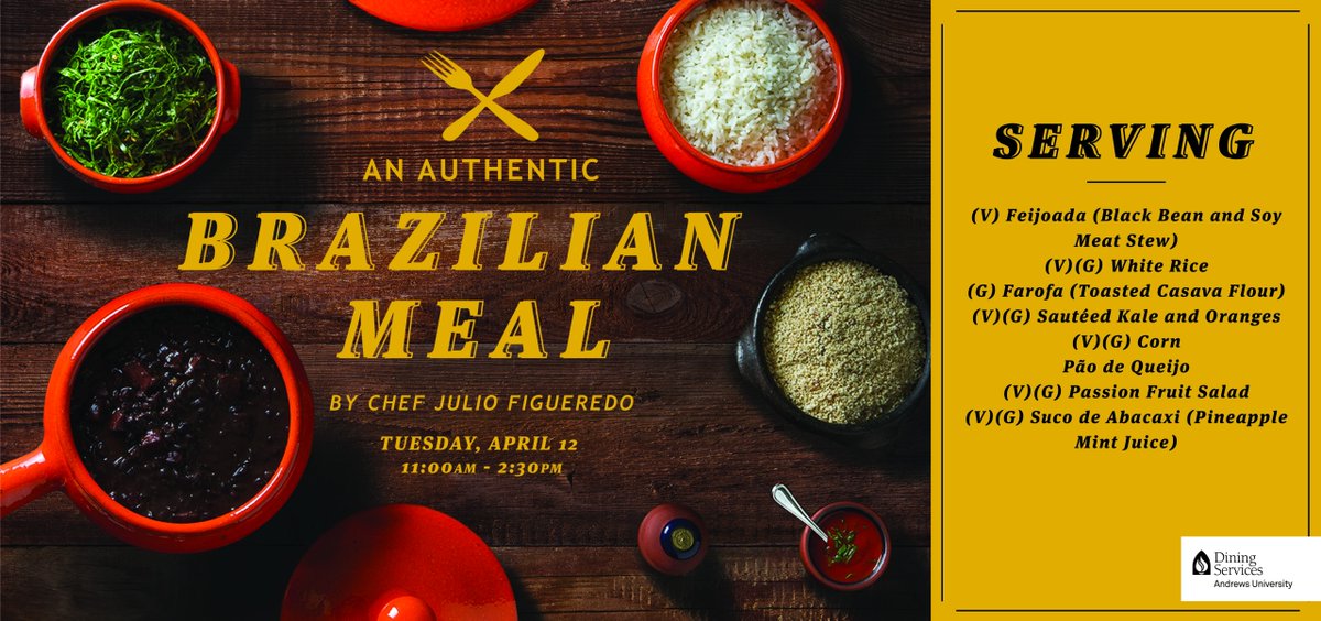 AUDiningService's tweet image. Next week Tuesday during lunch, a Brazilian Feijoada Meal will be prepared by Chef Julio Figueredo. Please join us!