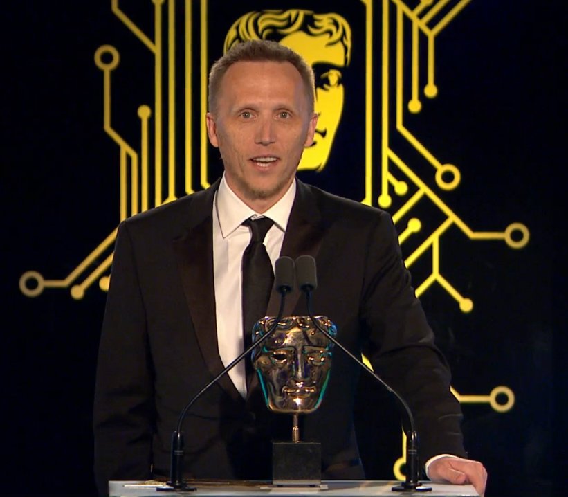 LukeiAmYourFada's tweet photo. Holy hat trick! #RocketLeague just took home the #BAFTA for Best Sports-Racing! Nice shot! https://t.co/VV8FphxjDR