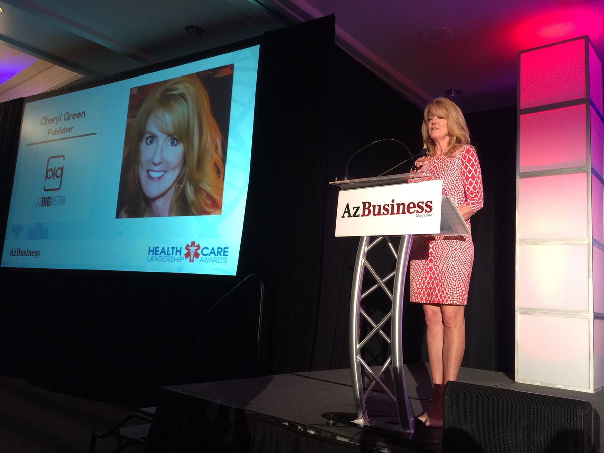 AZBigMedia's tweet photo. The 2016 Healthcare Leadership Awards ceremony is kicking off with @AZBigMedia Publisher Cheryl Green. #2016HCLA https://t.co/XTr4UiaNAa