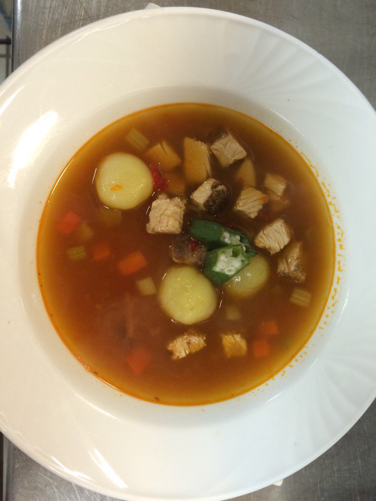 Gansub2015's tweet photo. @NAITCulinary @ErnestsNAIT @YEGFoodGuide Soup Course  FUFU With Smoked Turkey https://t.co/pgTcwK9vTg