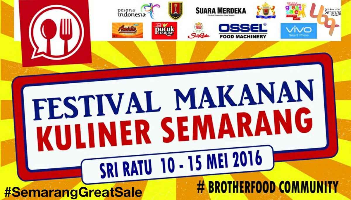 WargaSMG's tweet photo. #SemarangGreatSale Food Festival @kulinersemarang | 10 - 15 Mei 2016 | Sri Ratu Pemuda | Info: @SMGgreatsale https://t.co/xFTYBvVvfW