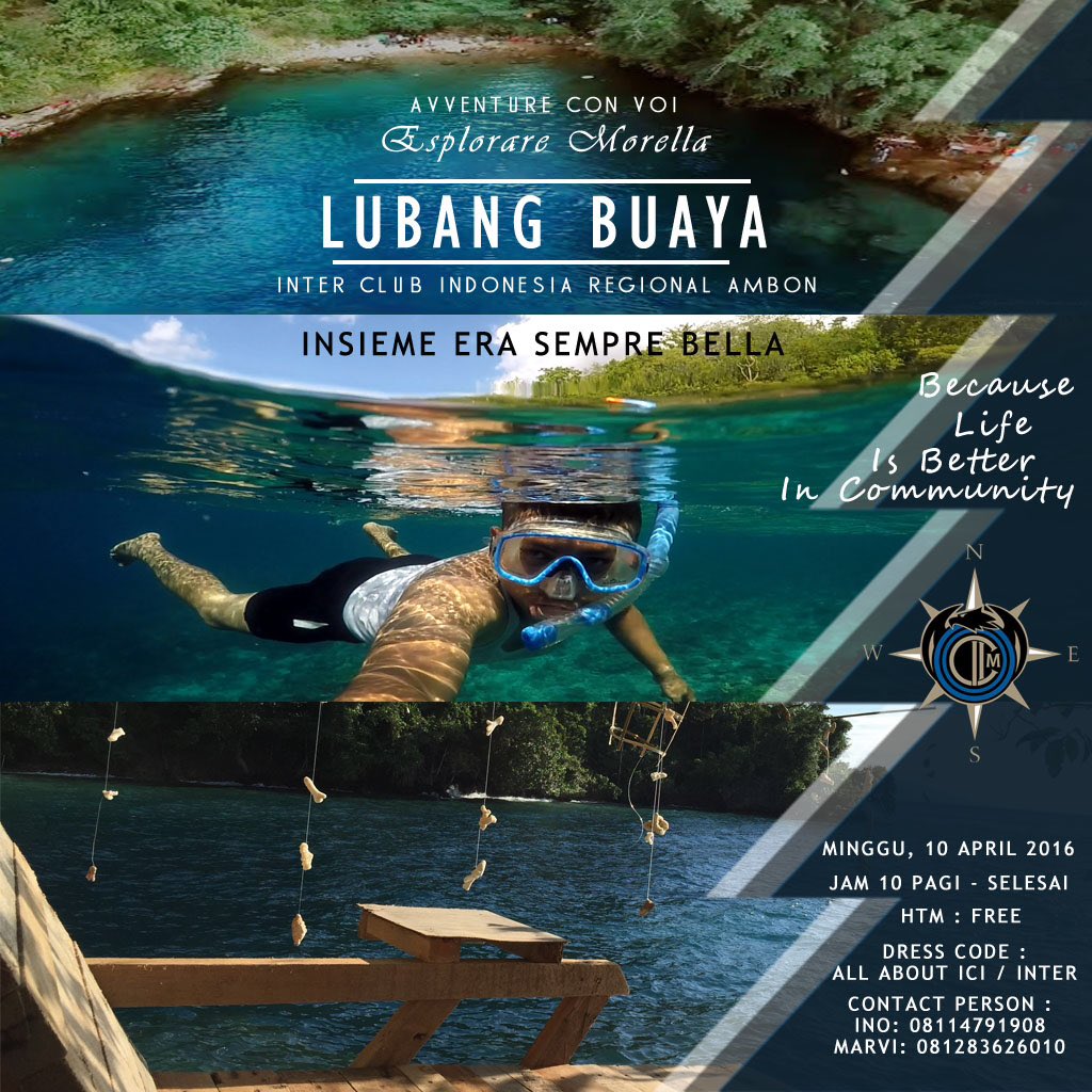 One day with ICI Adventure Ambon.
Jangan lupa bahagia
<a href="/InterClubIndo/">Inter Club Indonesia</a> <a href="/ICI_Adventure/">#AvventureDiPassione</a>