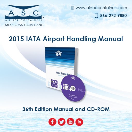 AirSeaContainer's tweet photo. NEW #IATA Pre-Order
36th Edition Airport Handling Manual and CD-ROM
Get Your Copy: https://t.co/FyofUcuFbA  
#Hazmat https://t.co/qLb5jVLLrF