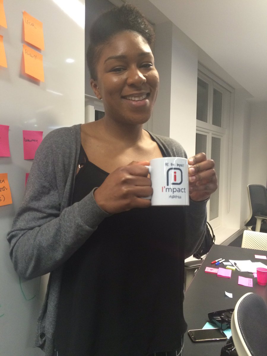 africatbn's tweet photo. Our @i4dafrica mug goes to 'Orange eating Oluchi' of @welcome2africa for her creative name badge #AgritechAfrica 🎉 https://t.co/qInTVLf6VN