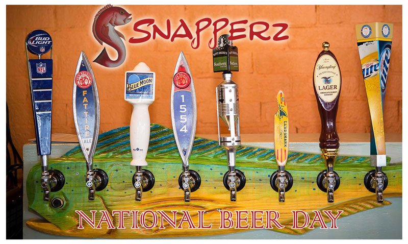 SnapperzM's tweet photo. It's National Beer Day stop in and try a cold one tonight. #Snapperz https://t.co/KwgB1xRuK5