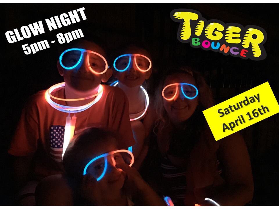 TigerBounceComo's tweet photo. It's time to get out your Glow Sticks and Neon Clothing- we're having another Glow Night at Tiger Bounce! https://t.co/EAg8XYSTK9