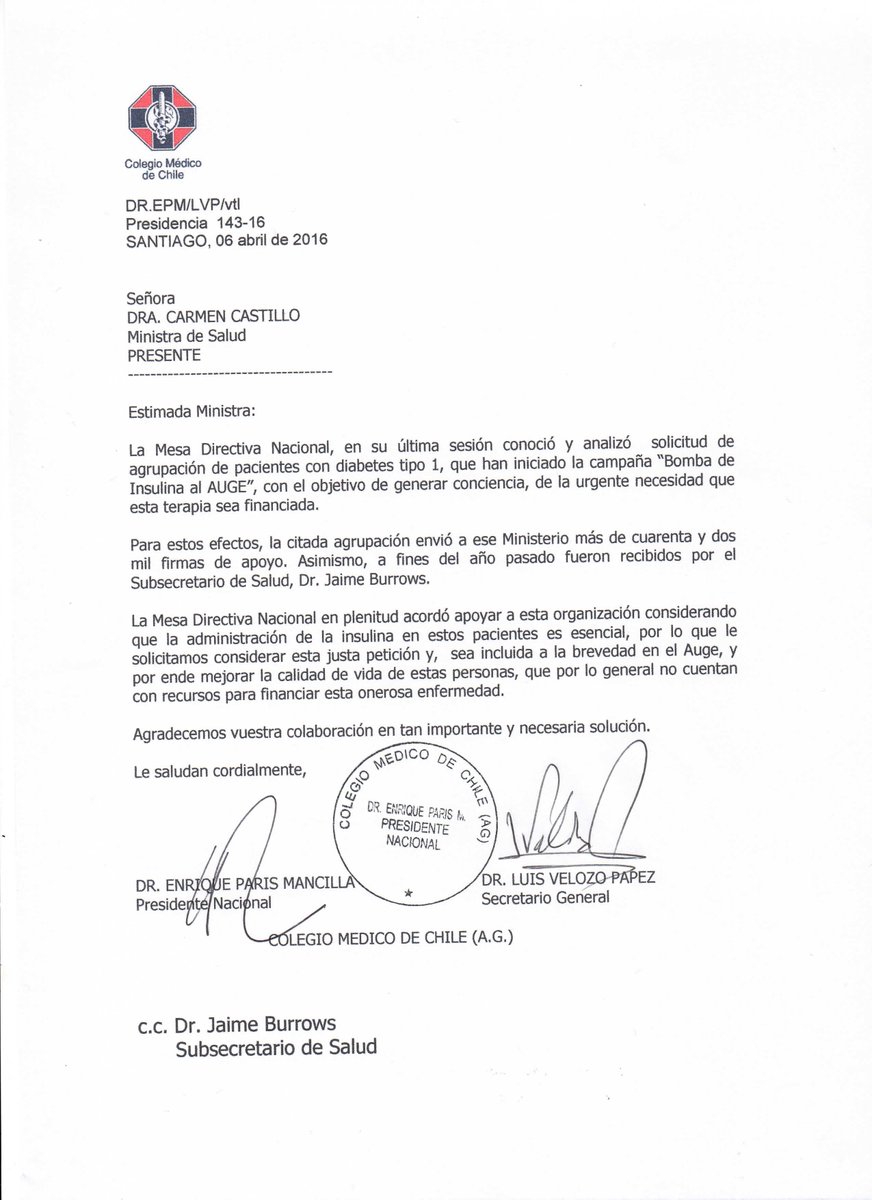 MiDiabetes's tweet photo. Una buena noticia en el #DiaMundialdelaSalud. #Médicos de #Chile @colmedchile apoya #bombadeinsulinaalAUGE #diabetes https://t.co/0PFX6yPSlg