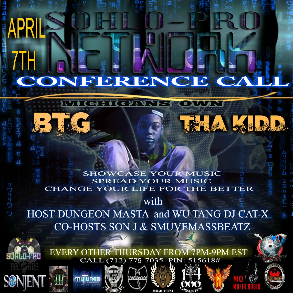 SohloProNetwork's tweet image. CALL IN TONIGHT FROM 7PM-9PM EST TO THE @SohloProNetwork  CONFERANCE CALL #SUPPORTTHEARTISTS #SUPPORTTHENETWORK !!!!