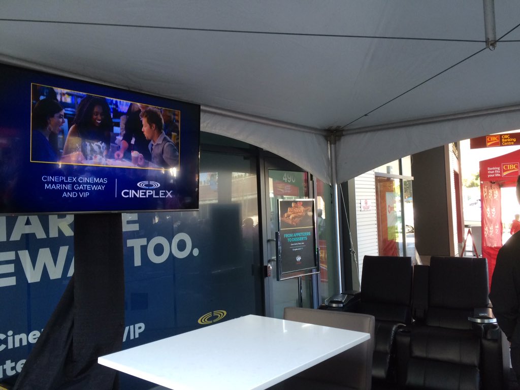 Make sure to stop by the <a href="/CineplexMovies/">Cineplex</a> tent for a VIP movie experience! #MarineGateway