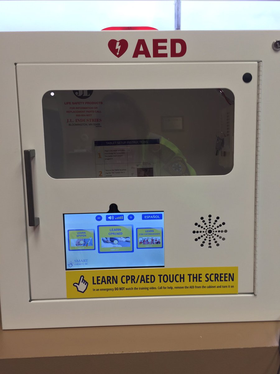 MLPS911's tweet photo. We are super excited to trial our new @PushSmartVideo smart cabinet! Have 2mins? You can learn how to use and AED!! https://t.co/sTorqKlv9i