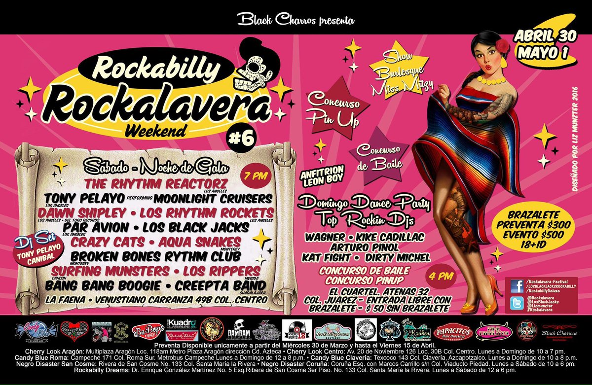 lizmunzter's tweet photo. Rockalavera 2016. Imperdible #rockabillymusic #pinup #pinupmexico #pinupmex #pinupmx #pinupmexicano #rockalavera https://t.co/zWCvJwcREp