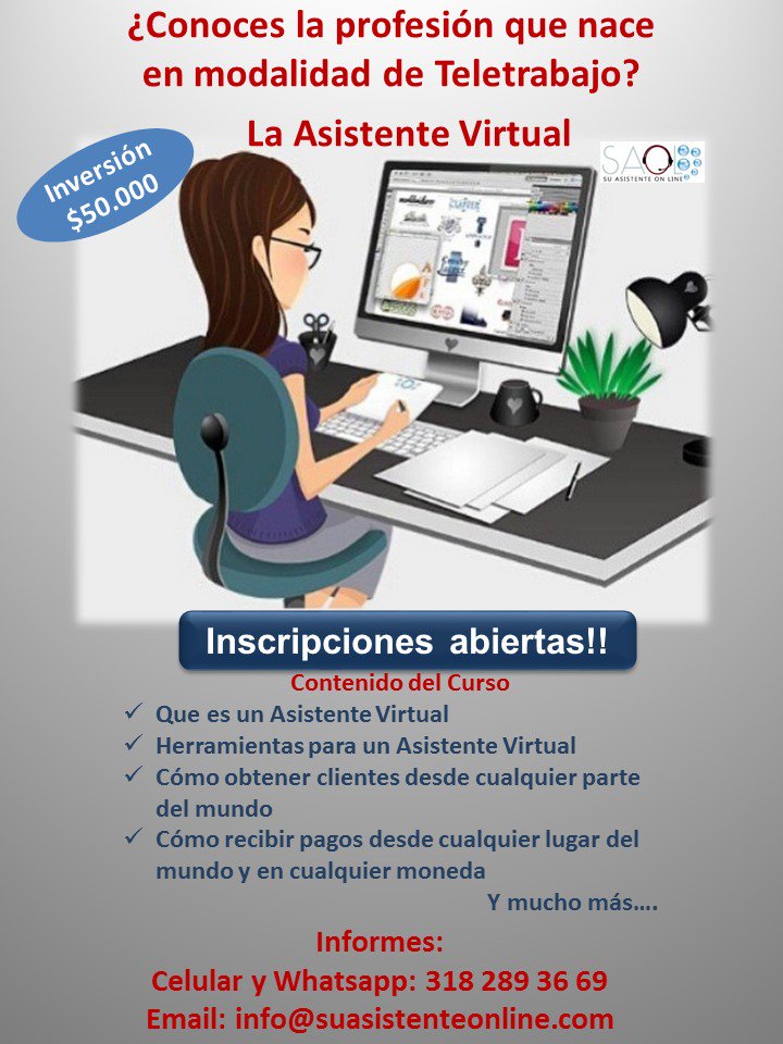 AsistentOnline's tweet image. Aprende El Modelo Laboral realizado a través de Internet desde tu 
casa,Tú puedes ser una de ellas #AsistenteVirtual