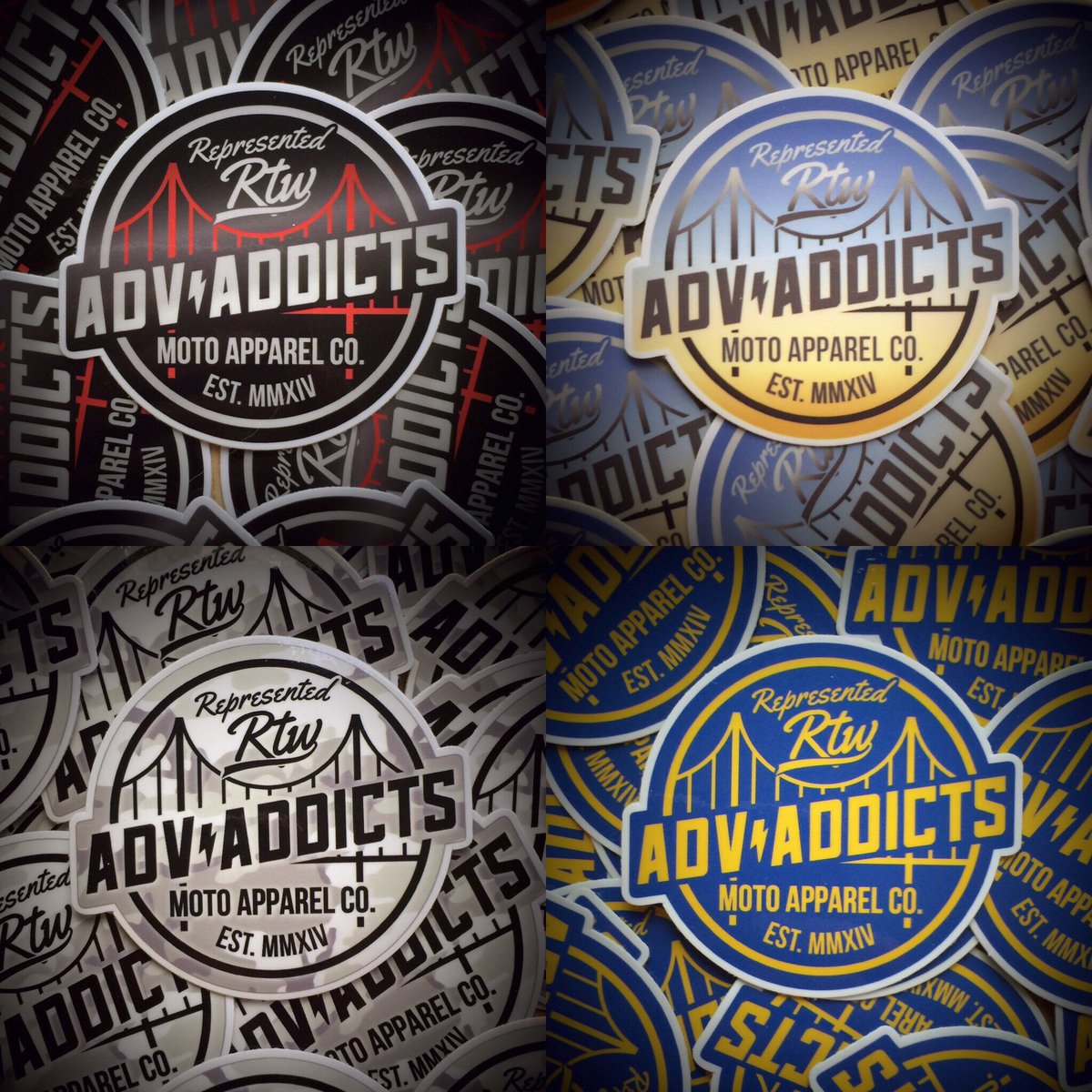 advaddicts's tweet photo. Step up your #sticker game with our new ADV Roundel Decal Set, featuring 4 unique colorways. https://t.co/fnVpKAapvJ https://t.co/ckGFGHZrRh