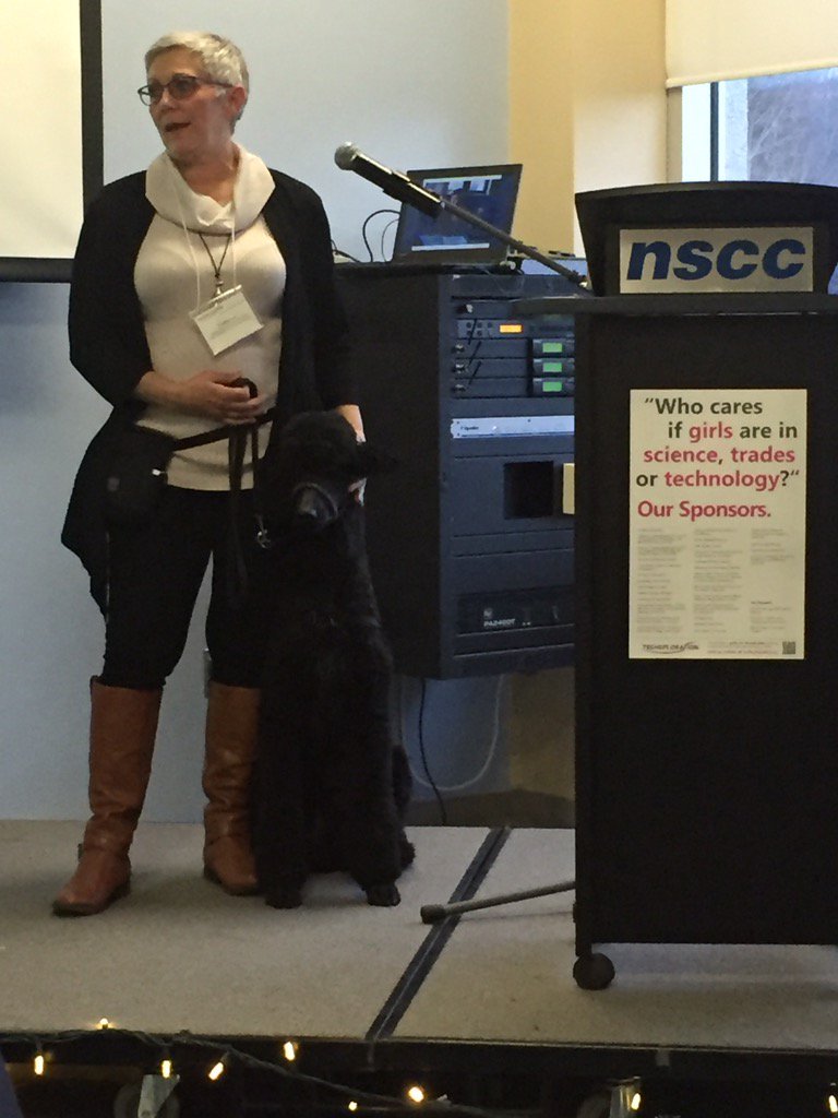 Cathie Bell &amp; Carter inspire us with how she applies science training service dogs!  @techsploration #womenInSTEM