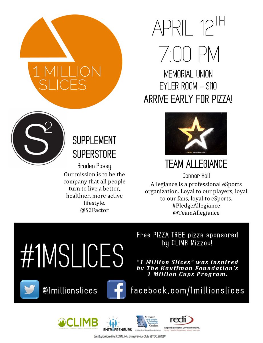 climbmizzou's tweet photo. Join us next Tuesday to hear from Supplement Superstore and Team Allegiance! https://t.co/q9PUAQEgKw