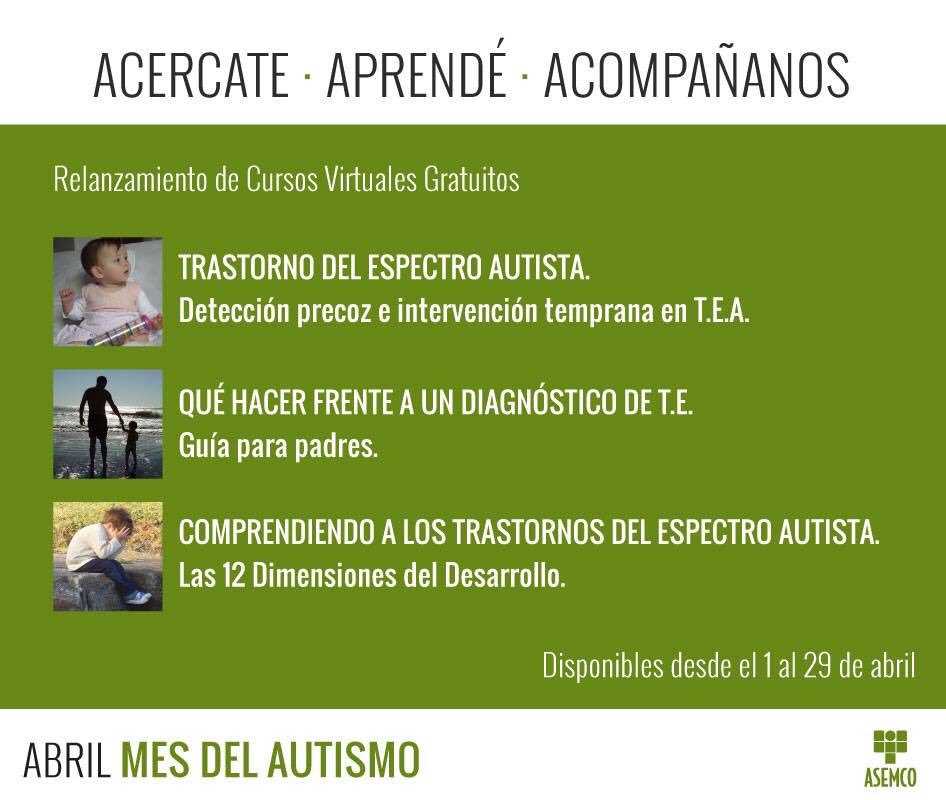 FundacionASEMCO's tweet photo. #AbrilMesDelAutismo #CursosVirtualesGratuitos #ParaPadres #CapacitarseEsPosible @connieansaldi  nos das rt? Gracias! https://t.co/hTljdwF16M