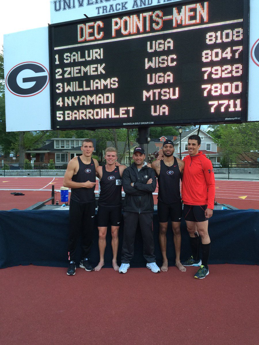 UGATrack's tweet photo. #MultisU does it again on its home track in Athens with another #NCAA leader. #SpecTowns coming tomorrow - #GoDawgs! https://t.co/QBZPmovp0c