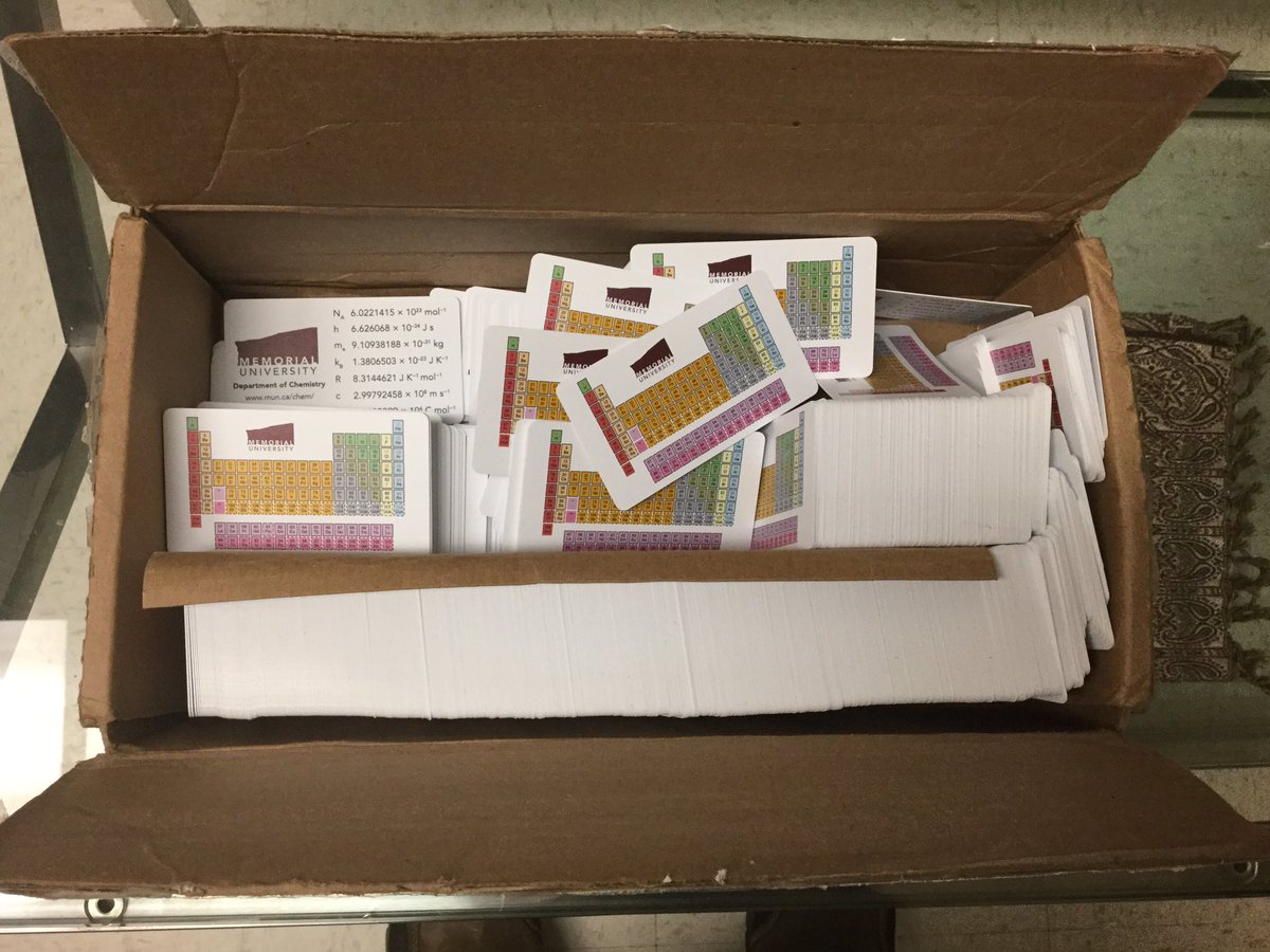 RowleyGroup's tweet photo. New batch of periodic table business cards. Let the summer conference season begin! #csc2016 #chemcon2016 https://t.co/Lk45D510xO