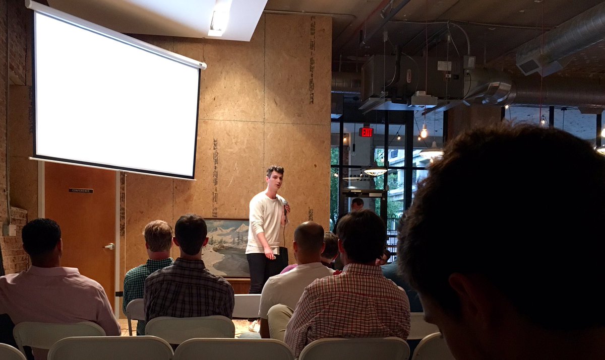 Misac190's tweet photo. .@StanleyVergilis one of the founders of Hux talking "the way to #distupt a #market." @switchyards #entrepreneurs https://t.co/3cIqlfbMkF