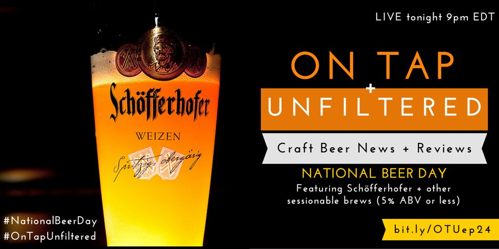 OnTapUnfiltered's tweet photo. It's #NationalBeerDay + #ThirstyThursday, so naturally we're chatting #CraftBeer tonight >> https://t.co/mQBwwRUIOr https://t.co/ubMbGGnrwu
