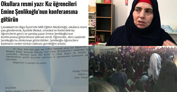 DeliFener_li's tweet photo. Okullara resmi yazı 'Kız öğrencileri Emine Şenlikoğlu'nun konferansına götürün' @SedefKabas @JeansBiri @mkaayse https://t.co/oyp0NxZAor