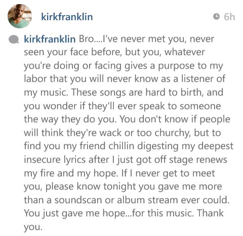 GwordsCopyPaste's tweet photo. Precious ones like you gives us hope to finish our calling #KirkFranklin #Theodorraresurrects https://t.co/EmfX1tIagb