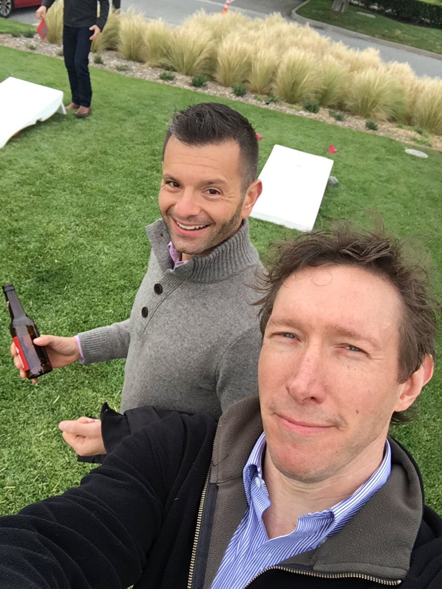 CaptainClinical's tweet photo. .@dougjchambers of @FieldLens and me: @OpenViewVenture #corehole champions! https://t.co/ABxKwiYUjT