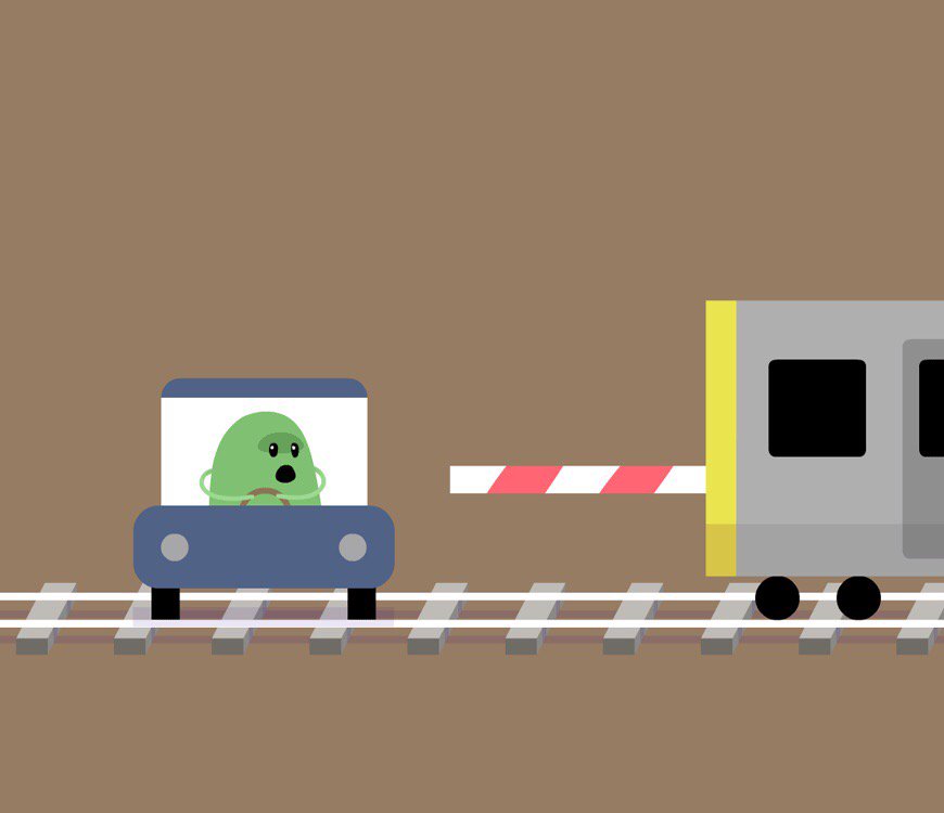 So that's what happens when you drive through a level crossing: appstore.com/dumbwaystodie