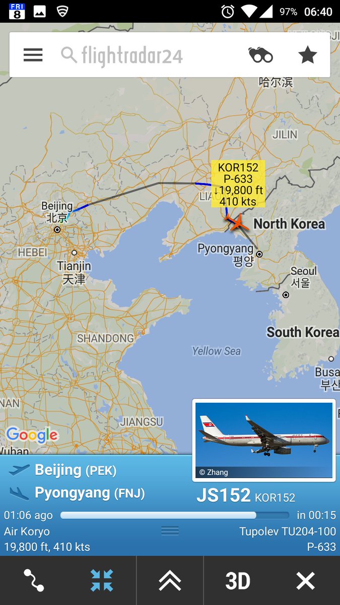 CivMilAir's tweet photo. #DPRK #NorthKorea Air Koryo
Tu204 #P633 JS152 from Beijing to Pyongyang
https://t.co/71YnaUh8qi https://t.co/PHnmi35oxk