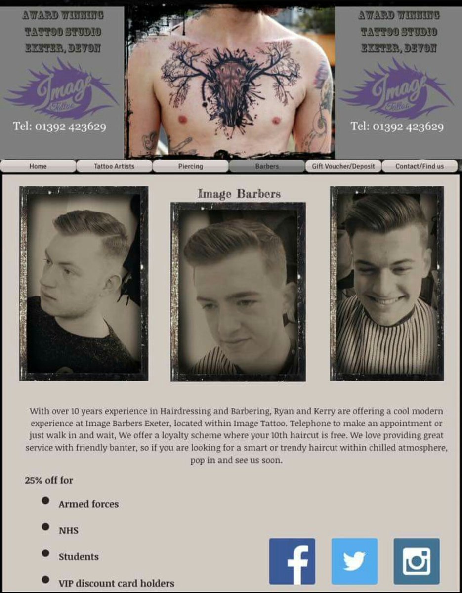 hairexeter's tweet photo. Love our new web page #exeterbarbers #imagebarbers #haircutexeter #lookinggoodexeter #bethebest #coolbarbersexeter https://t.co/vteBAEuIA5