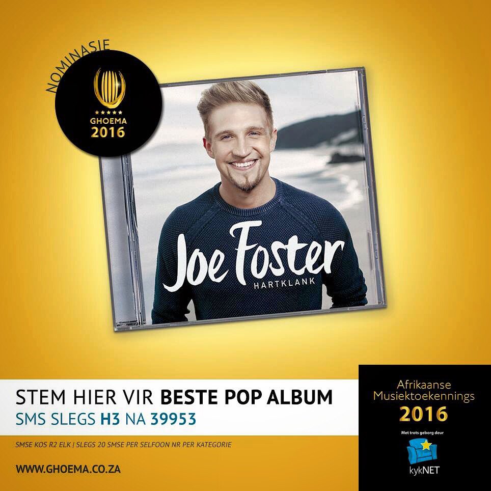 Mens kan nog tot 12:00 stem vandag my maats! Jammer as ek so baie vra, ek het jul nodig! #Ghoema2016 #fosterfanfam