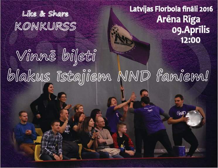 FK_NND's tweet photo. Vēlies redzēt Florbola finālus klātienē?
Seko @FK_NND twitter kontam&amp;share šo ziņu un 19:00 mēs izlozēsim laimīgo! https://t.co/WRG4c4yQ0k
