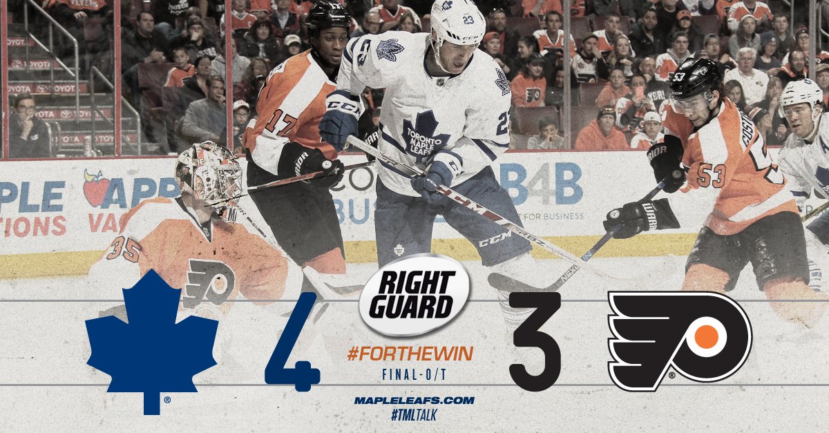 MapleLeafs's tweet photo. The Right Guard Canada Final Score: The Leafs take it in OT. #TMLtalk #ForTheWin https://t.co/zqwdcbYDUG