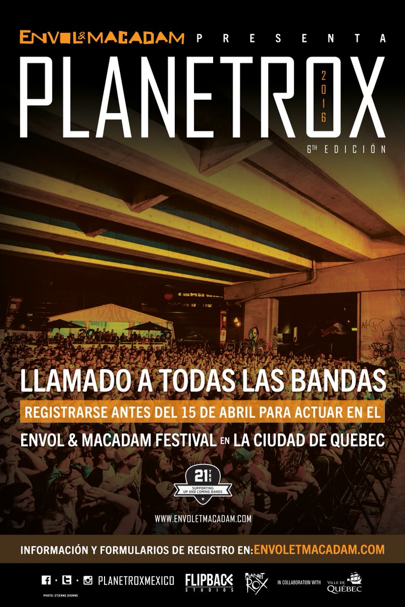 PlanetroxMexico's tweet photo. Inicia convocatoria para ganar un lugar y participar en el festival Envol Et Macadam en la ciudad de Quebec Canadá. https://t.co/Q56RybI81J