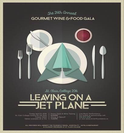 26th Annual Gourmet Wine &amp; Food Gala on Friday, April 8th at the St. Clair Centre for the Arts.