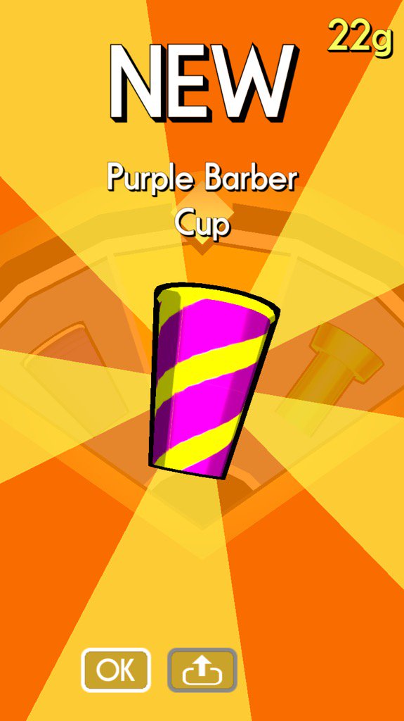 Jarm__'s tweet photo. I unlocked Purple Barber Cup in #FlippyCups! #gaming #iOS  https://t.co/99uDIsSns3 https://t.co/74m2yUDlQd
