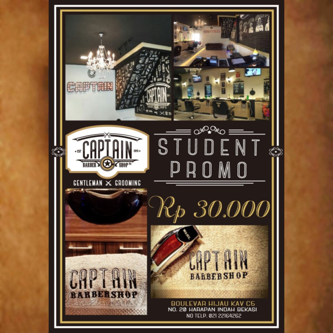 CaptainBarberId's tweet photo. #studentpromo at captainbarber harapan indah.
dont miss it!!! https://t.co/GlXIcC9xSG
