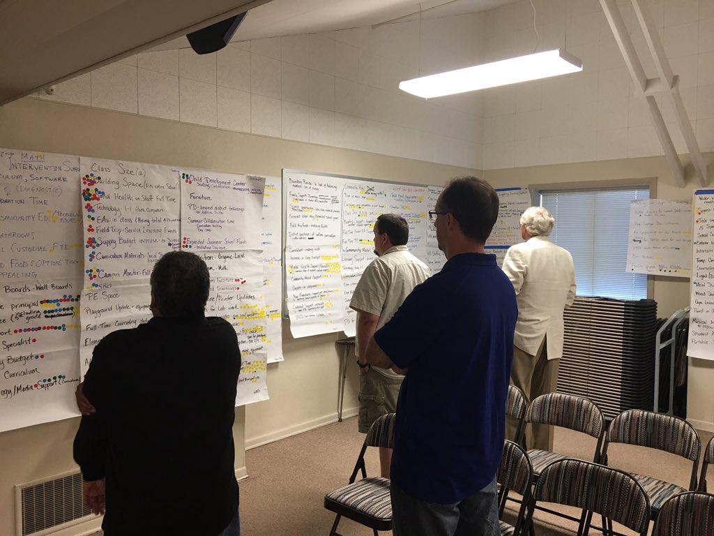 SpringfieldPS's tweet image. Budget Advisory Committee takes in staff lists of ways to reinvest in district. #InstructionalCore