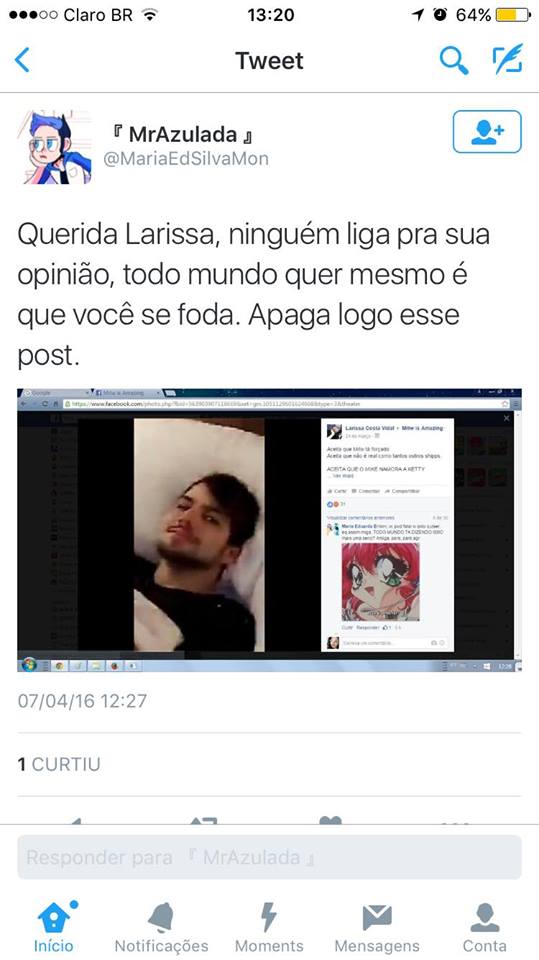 aninha_cellbita's tweet photo. @MariaEdSilvaMon TINHA Q SER ESCROTA PRA COLOCAR ISSO... https://t.co/TWC8NG6y9K