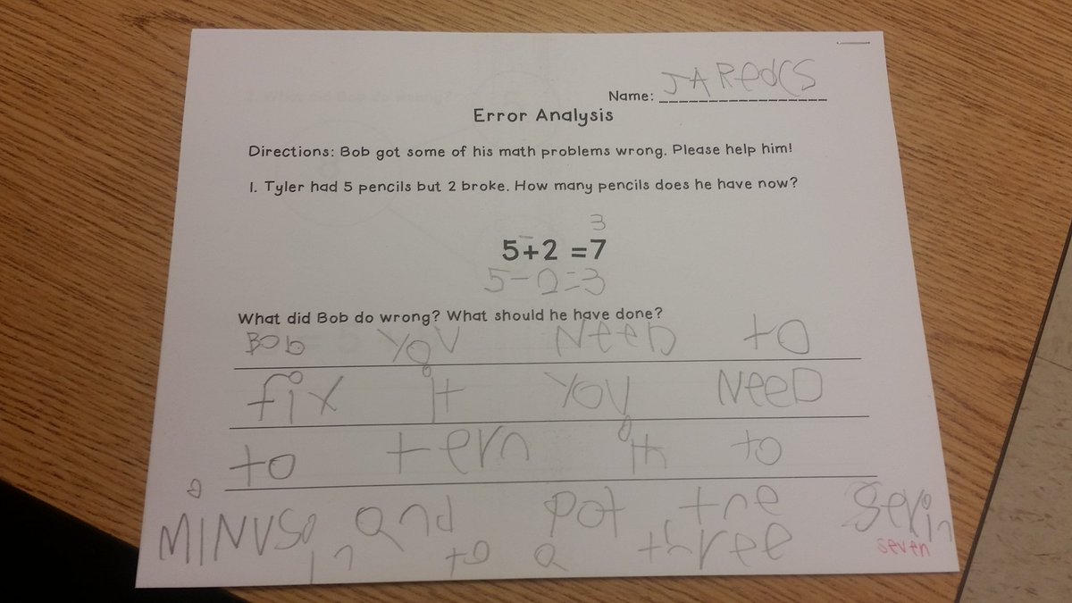 2whoolovekinder's tweet photo. Our fist time trying error analysis in Kindergarten!!! I was so proud of them for their first attempts!! https://t.co/Xg2Dnpbvye