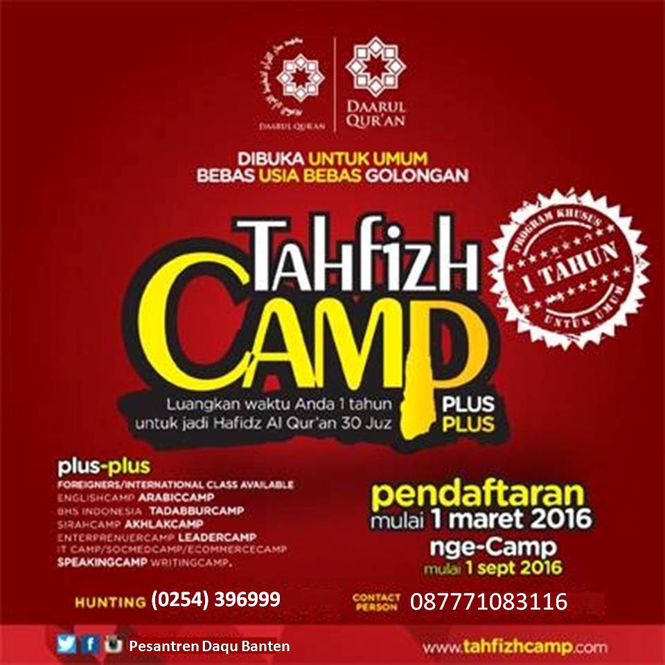 daqubanten's tweet photo. https://t.co/04MUV41nEW 
Program Pemantapan Tahfizh sebelum masuk pesantren Daqu.. Yuk di klik!!! Info. 087771083116 https://t.co/rmHDNSSa7R