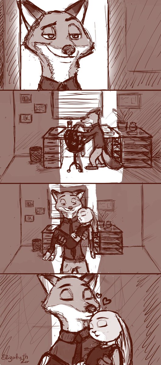 *sighs and shakes his head, smiling* this bunny works her tail off /way/ too often… #Zootopia