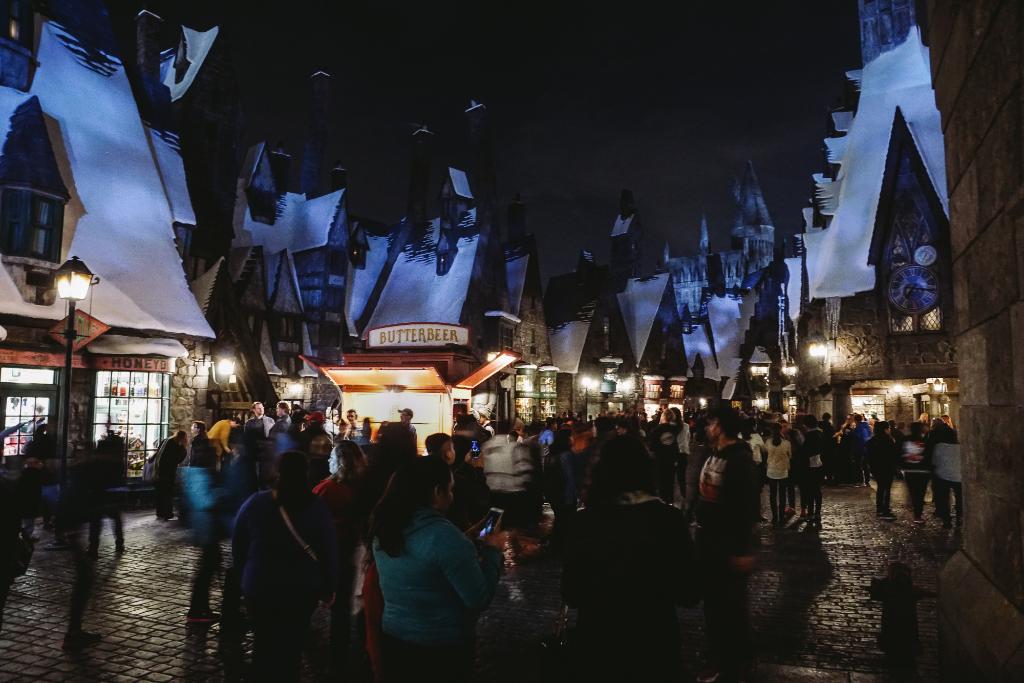 Hogsmeade comes to life at night! #WizardingWorldHollywood