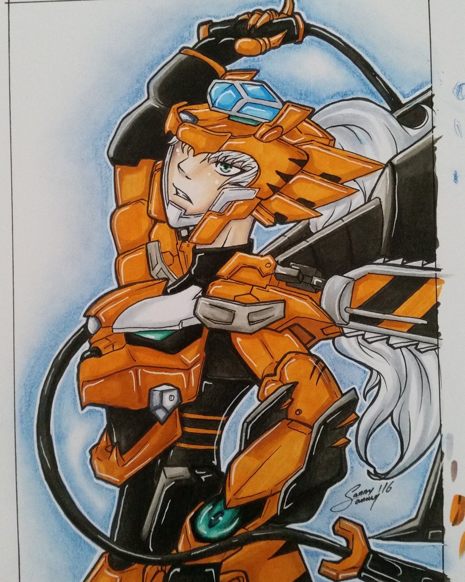 SannySanary's tweet photo. Ich zeige euch hier aber auch noch die fertige Comission ;) muss sein ^_^ #Gunleon #superrobotwar #Z3 https://t.co/55nW8VIRz1