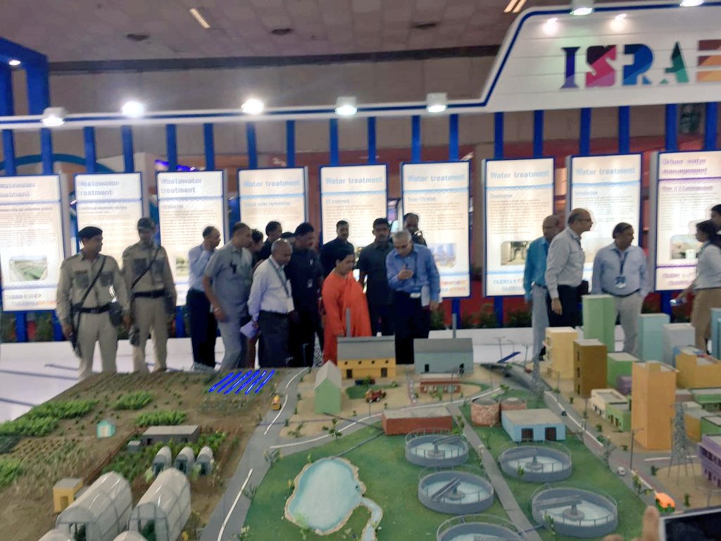 AssafMoran's tweet photo. Minister of #Water resources @umasribharti visiting the #Israeli pavilion at #India Water Week. #ClearlyIsrael https://t.co/U92PsMe2gy