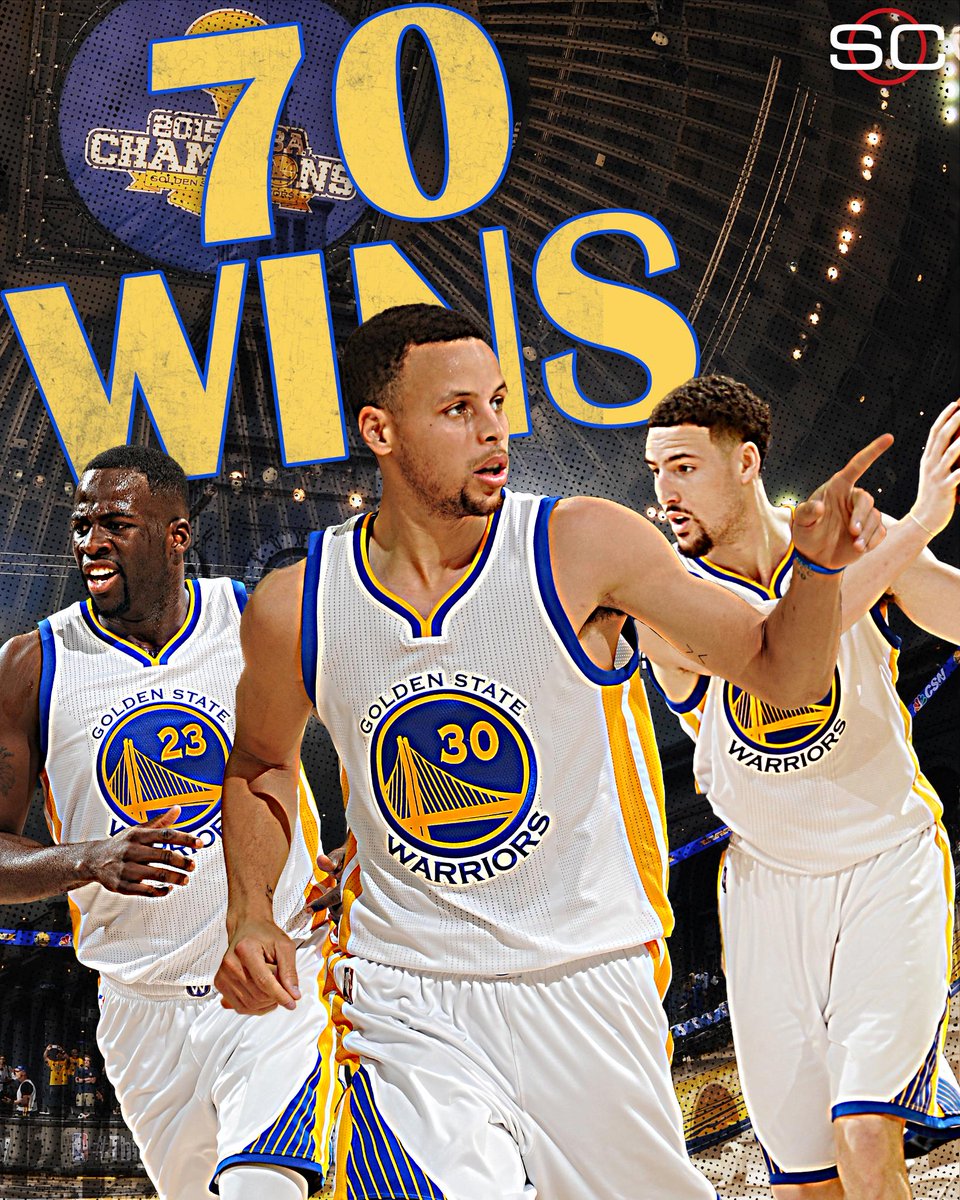 SportsCenter's tweet image. History! Warriors defeat Spurs, 112-101. 
Golden State is the 2nd team in NBA history to win 70 games in a season.