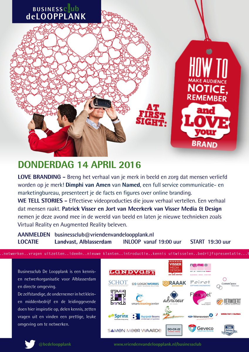 Volgende week geven wij een presentatie voor Businessclub De Loopplank over de kracht van een goed verhaal! #kennis